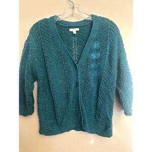 LC Lauren Conrad Teal Open-Knit Cardigan – Size M